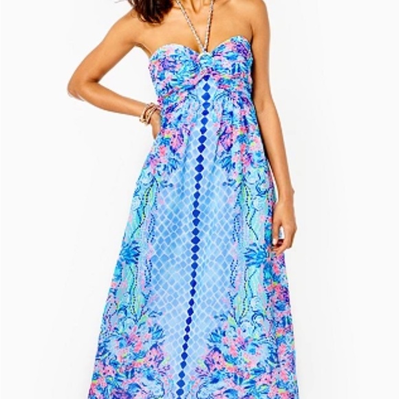 NWT Lilly Pulitzer Viv Maxi Dress Multi Hidden Treasure 8 - Picture 3 of 5